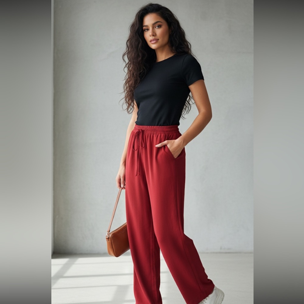 Forever 21 Red Wide Leg Pants